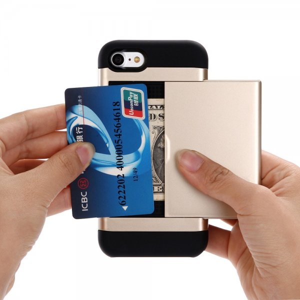 iPhone 7/8/SE Skal Card Slide Svart