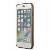 Guess iPhone 7/8/SE Skal Double Cardslot Metal Triangle Brun
