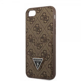 Guess iPhone 7/8/SE Skal Double Cardslot Metal Triangle Brun
