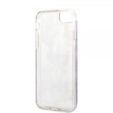 Guess iPhone 7/8/SE Skal Liquid Glitter Flower Pattern Lila