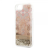 Guess iPhone 7/8/SE Skal Liquid Glitter Paisley Pattern Guld