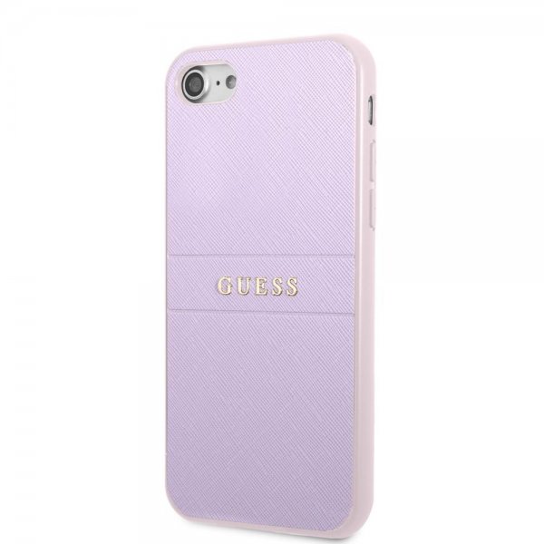 Guess iPhone 7/8/SE Skal Saffiano Metal Logo Lila