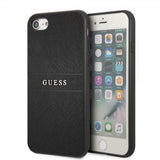 Guess iPhone 7/8/SE Skal Saffiano Metal Logo Svart