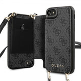 Guess iPhone 7/8/SE Skal Crossbody Cardslot Cover Grå