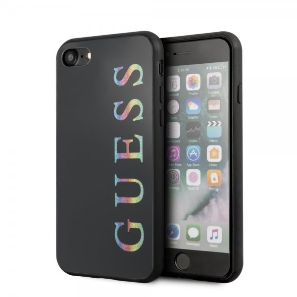 Guess iPhone 7/8/SE Skal Glitter Cover Svart