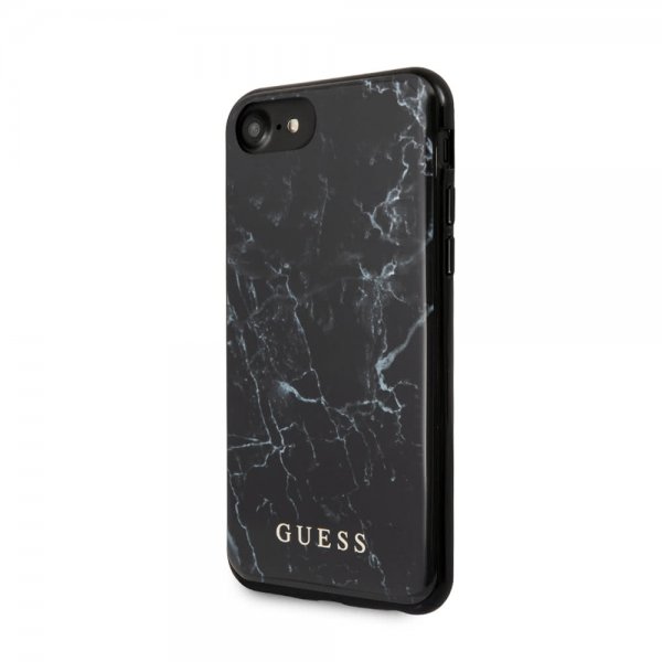 Guess iPhone 7/8/SE Skal Marble Cover Svart