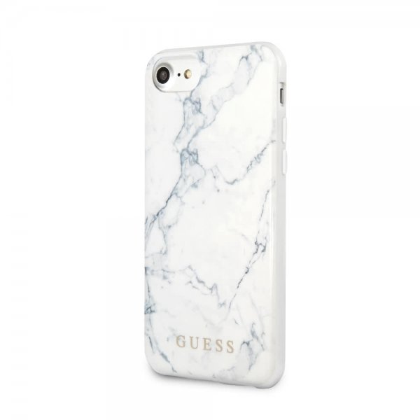 Guess iPhone 7/8/SE Skal Marble Cover Vit