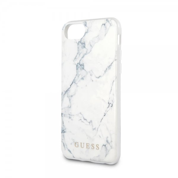 Guess iPhone 7/8/SE Skal Marble Cover Vit