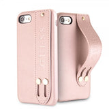 Guess iPhone 7/8/SE Skal Saffiano Strap Case Roseguld