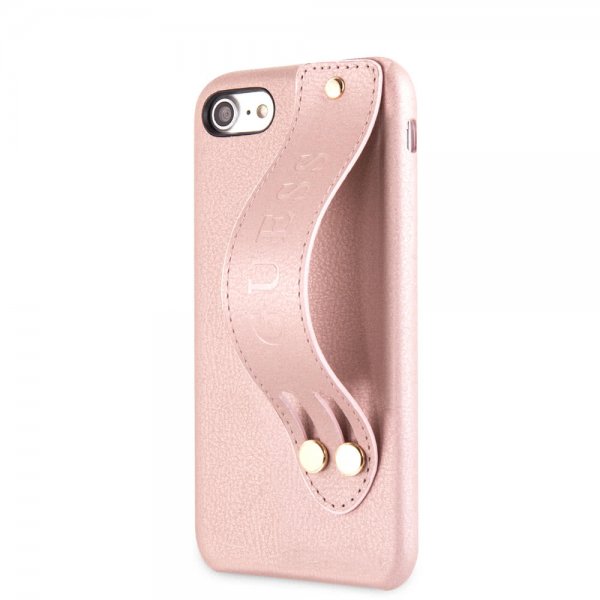Guess iPhone 7/8/SE Skal Saffiano Strap Case Roseguld