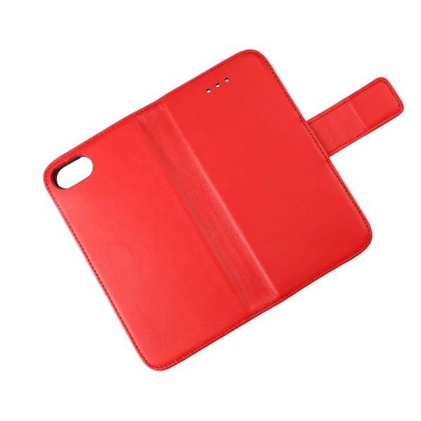 Rvelon iPhone 7/8/SE Fodral Äkta läder Kortfack Röd
