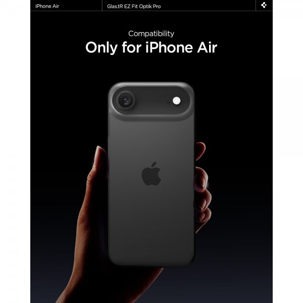 Spigen iPhone Air Kameraskydd GLAS.tR EZ Fit Optik Pro 2-pack Svart