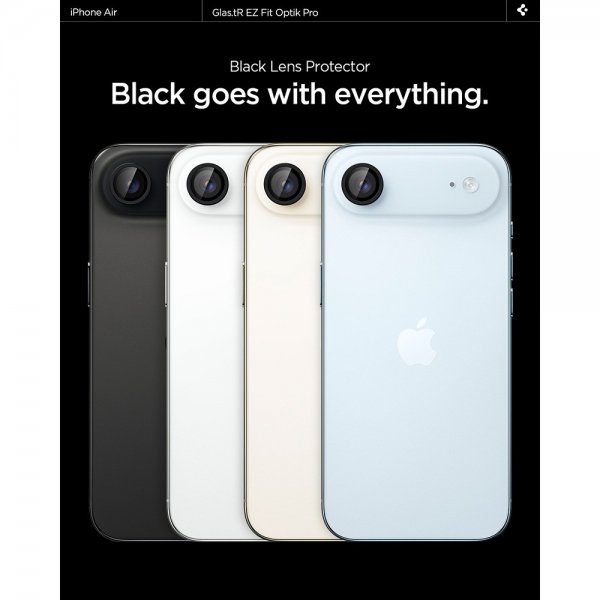 Spigen iPhone Air Kameraskydd GLAS.tR EZ Fit Optik Pro 2-pack Svart