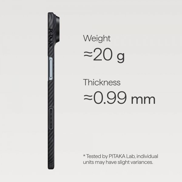 Pitaka iPhone Air Skal Edge Black/Grey Twill