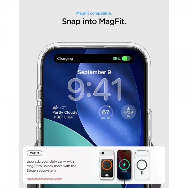 Spigen iPhone Air Skal Ultra Hybrid MagFit Clear Graphite