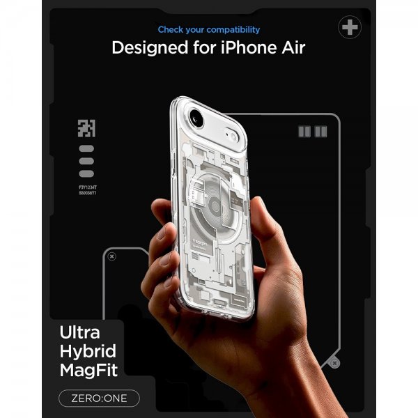Spigen iPhone Air Skal Ultra Hybrid Zero One MagFit Natural Titanium