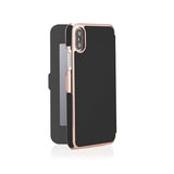 Pipetto iPhone XR Slim Wallet Mirror Fodral Svart Roseguld