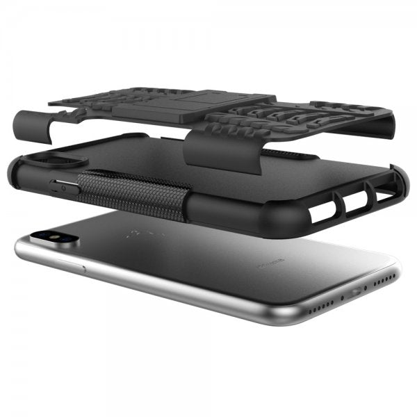 iPhone X/Xs Skal Däckmönster Stativfunktion Svart