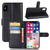 iPhone X/Xs Fodral Litchi Svart