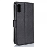 iPhone X/Xs Fodral Litchi Svart