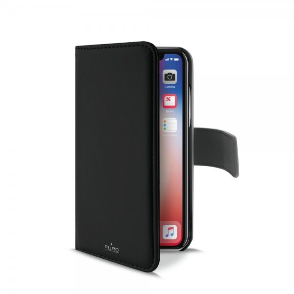 Puro iPhone X/Xs Fodral Wallet Detachable 2 in 1 Svart