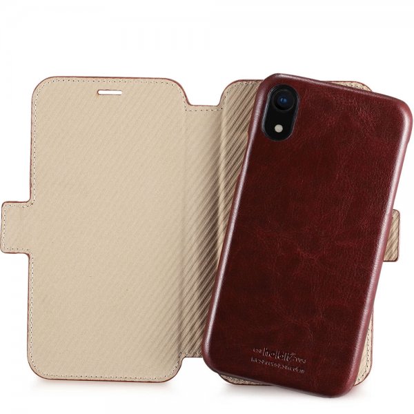 holdit iPhone Xr Fodral Berlin Löstagbart Skal Mörkbrun