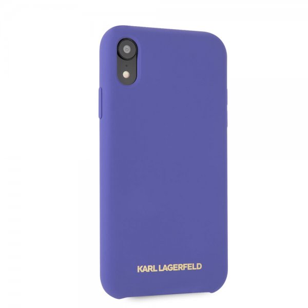 Karl Lagerfeld iPhone Xr Skal Silikon Lagerfeld Guld Logo Lila