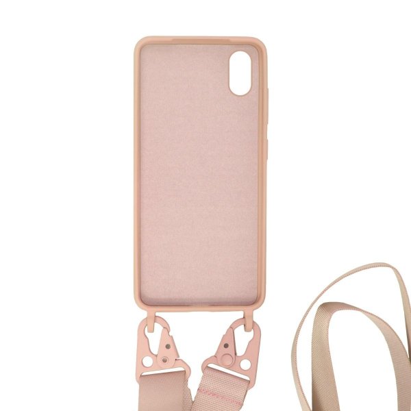 iPhone Xs Max Skal Silikon med Halsband Rosa
