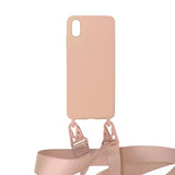iPhone Xs Max Skal Silikon med Halsband Rosa