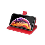 iPhone Xs Max Fodral Äkta Läder Kortfack Röd