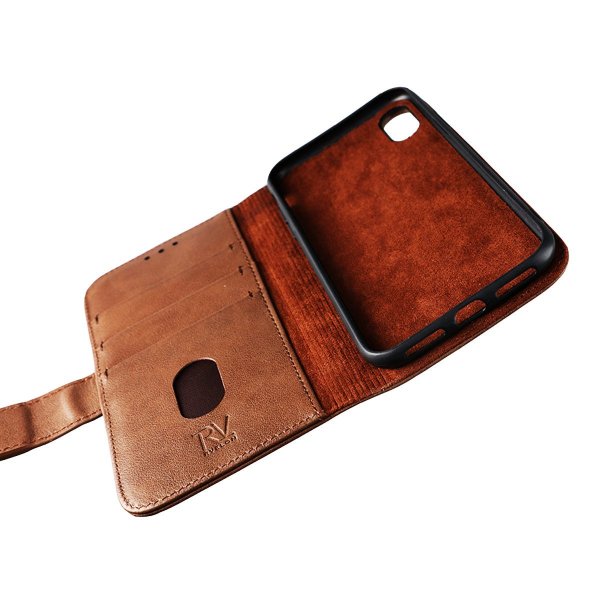 Rvelon iPhone X/iPhone Xs Fodral Äkta Läder Brun
