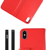 Rvelon iPhone X/iPhone Xs Fodral Äkta Läder Röd