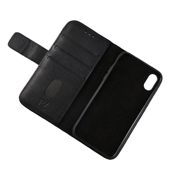 Rvelon iPhone X/iPhone Xs Fodral Äkta Läder Svart