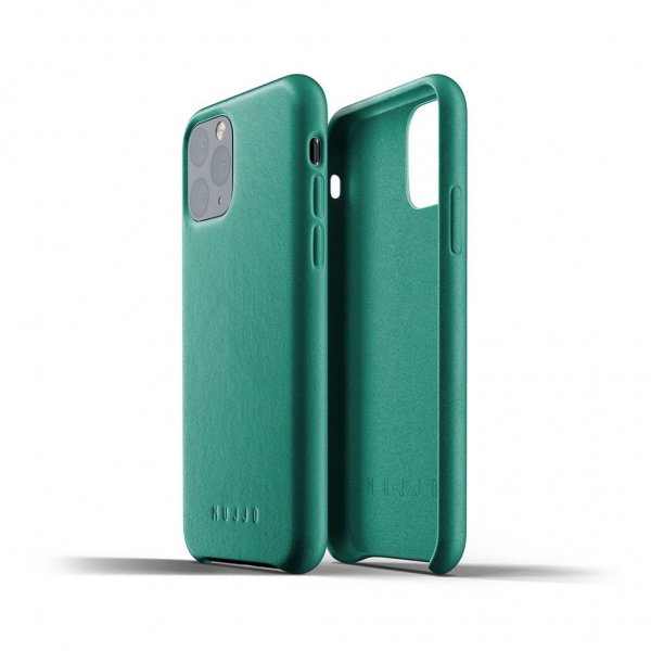 Mujjo iPhone 11 Pro Skal Full Leather Case Alpine Green