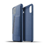 Mujjo iPhone 11 Pro Max Skal Full Leather Wallet Case Monaco Blue