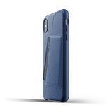 Mujjo iPhone Xs Max Skal Full Leather Wallet Case Monaco Blue