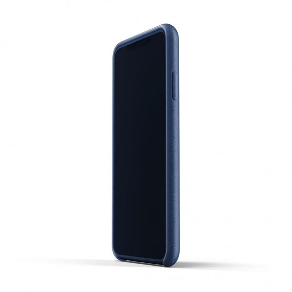 Mujjo iPhone Xs Max Skal Full Leather Wallet Case Monaco Blue