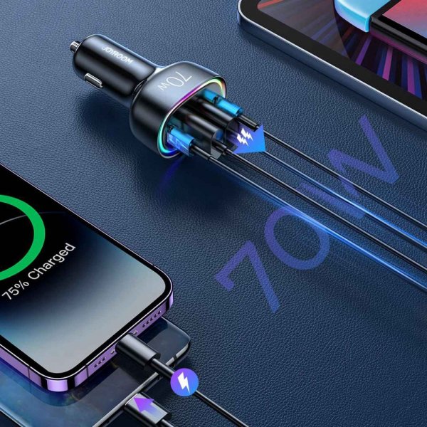 Joyroom Billaddare JR-CL29 70W 4 Port Car Charger