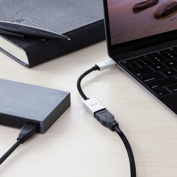 Just Mobile Adapter USB-C Till USB AluCable Svart Silver