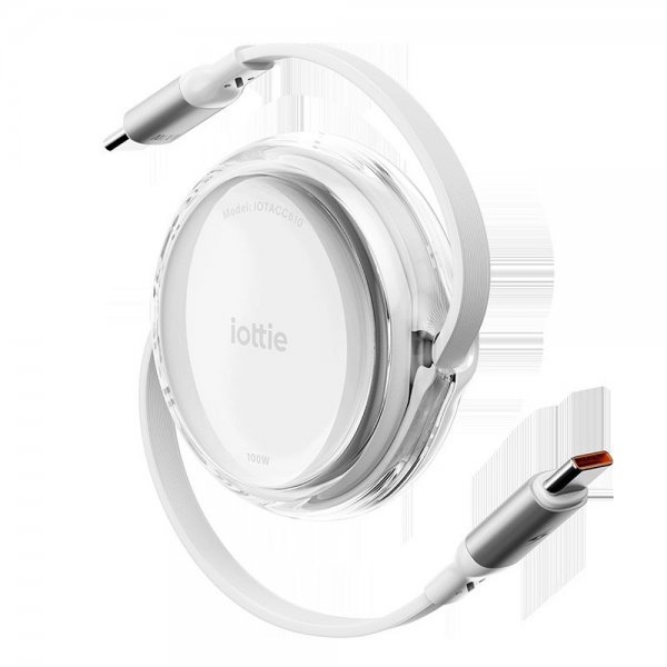 iOttie Kabel 100W Retractable USB-C 2-pack Vit