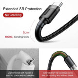 Baseus Kabel Cafule Cable USB-A/USB-C 3m Grå Svart