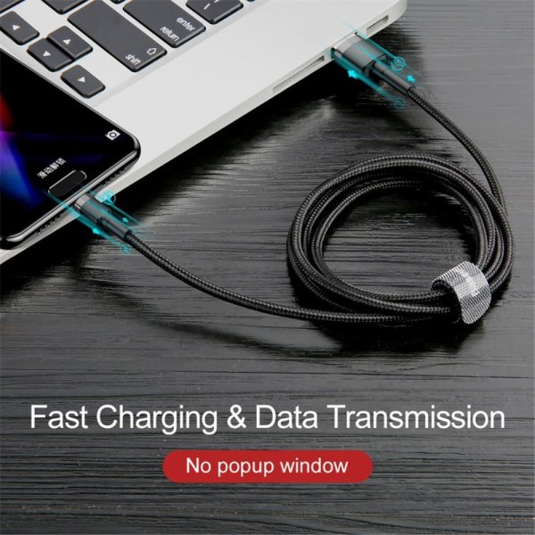 Baseus Kabel Cafule Cable USB-A/USB-C 3m Grå Svart