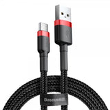 Baseus Kabel Cafule Cable USB-A/USB-C 3m Röd Svart