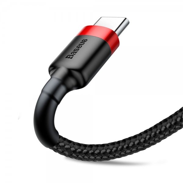 Baseus Kabel Cafule Cable USB-A/USB-C 3m Röd Svart