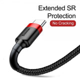 Baseus Kabel Cafule Cable USB-A/USB-C 3m Röd Svart
