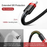 Baseus Kabel Cafule Cable USB-A/USB-C 3m Röd Svart