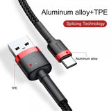 Baseus Kabel Cafule Cable USB-A/USB-C 3m Röd Svart