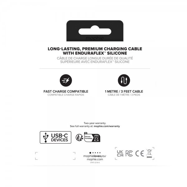 Mophie Kabel Chargestream USB-C to USB-C 1 m Vit