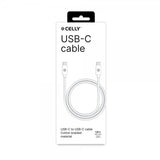 Celly Kabel Cotton Braided USB-C till USB-C 1.5m Vit