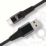 Xqisit Kabel Flätad USB-A till USB-C 2m Svart